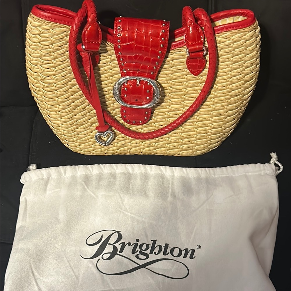 Brighton Red and Tan Woven Women's Bag